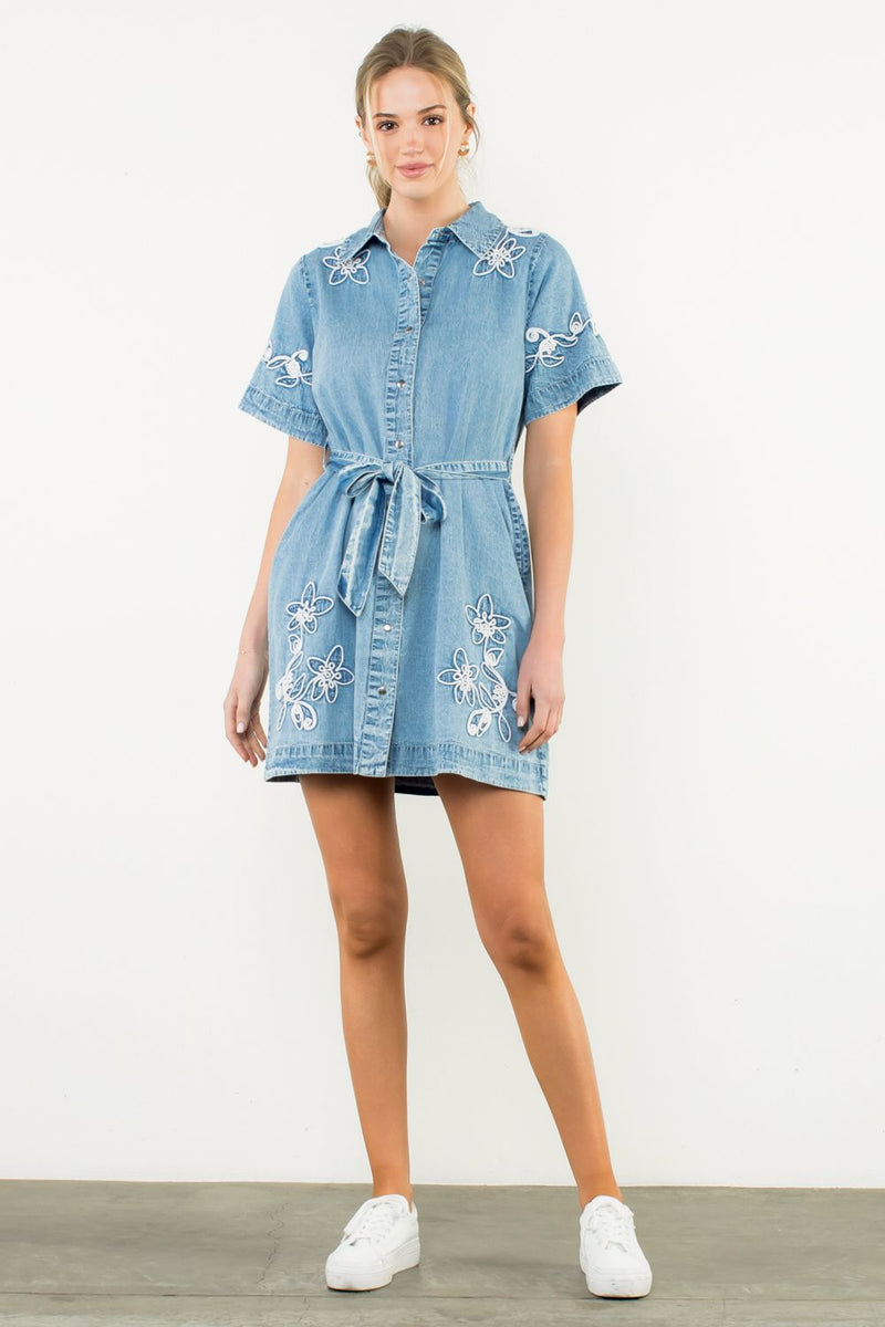 THML) The Chelsea Embroidered Denim Dress-Blue – Jewels Clothing and  Accessories