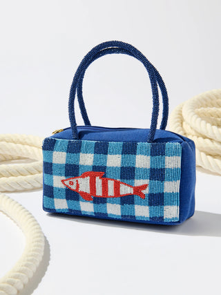 The Beaded Fish Bag-Blue