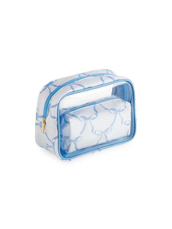 The Bow Cosmetic Case Set of 2-Blue