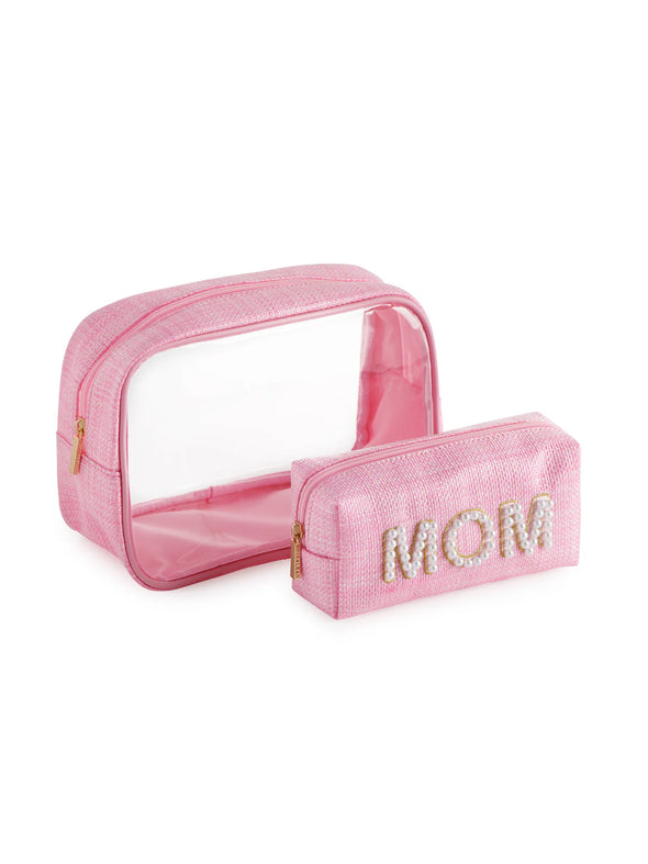 The Mom Cosmetic Case Set of 2-Pink