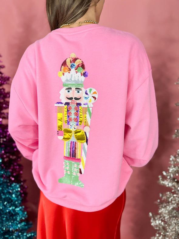 (Queen of Sparkles) The Candyland Nutcracker Sweatshirt-Pink