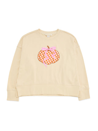 The Gingham Pumpkin Sweatshirt-Cream