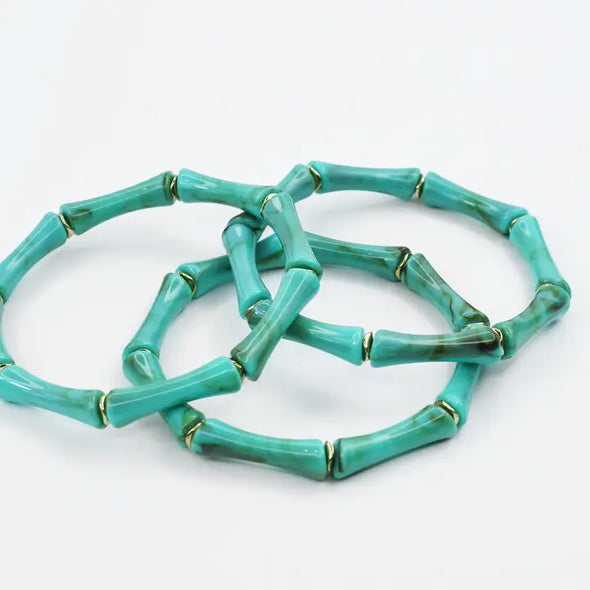 Bamboo Luxe Bracelet-Turquoise