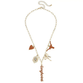 The Longhorn Charm Necklace-Gold