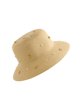 The Shelly Straw Bucket Hat-Natural