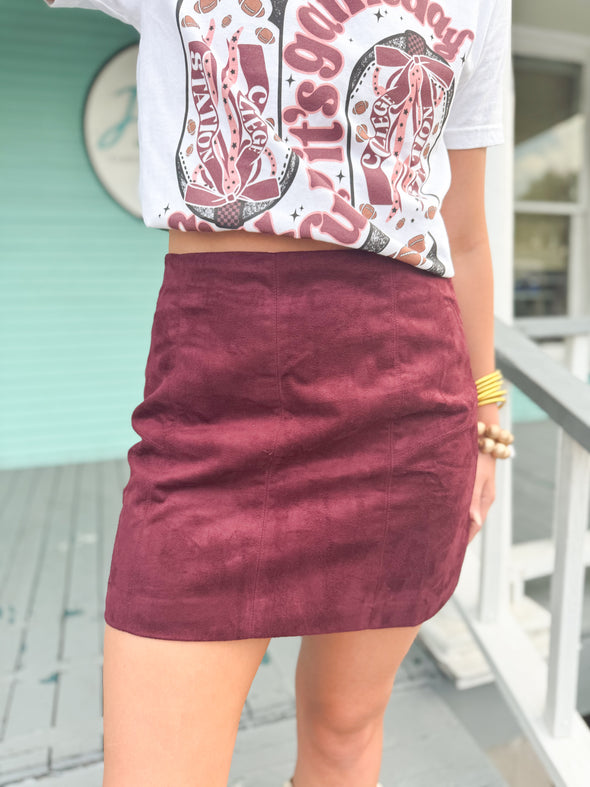 The Helen Suede Mini Skirt-2 Colors
