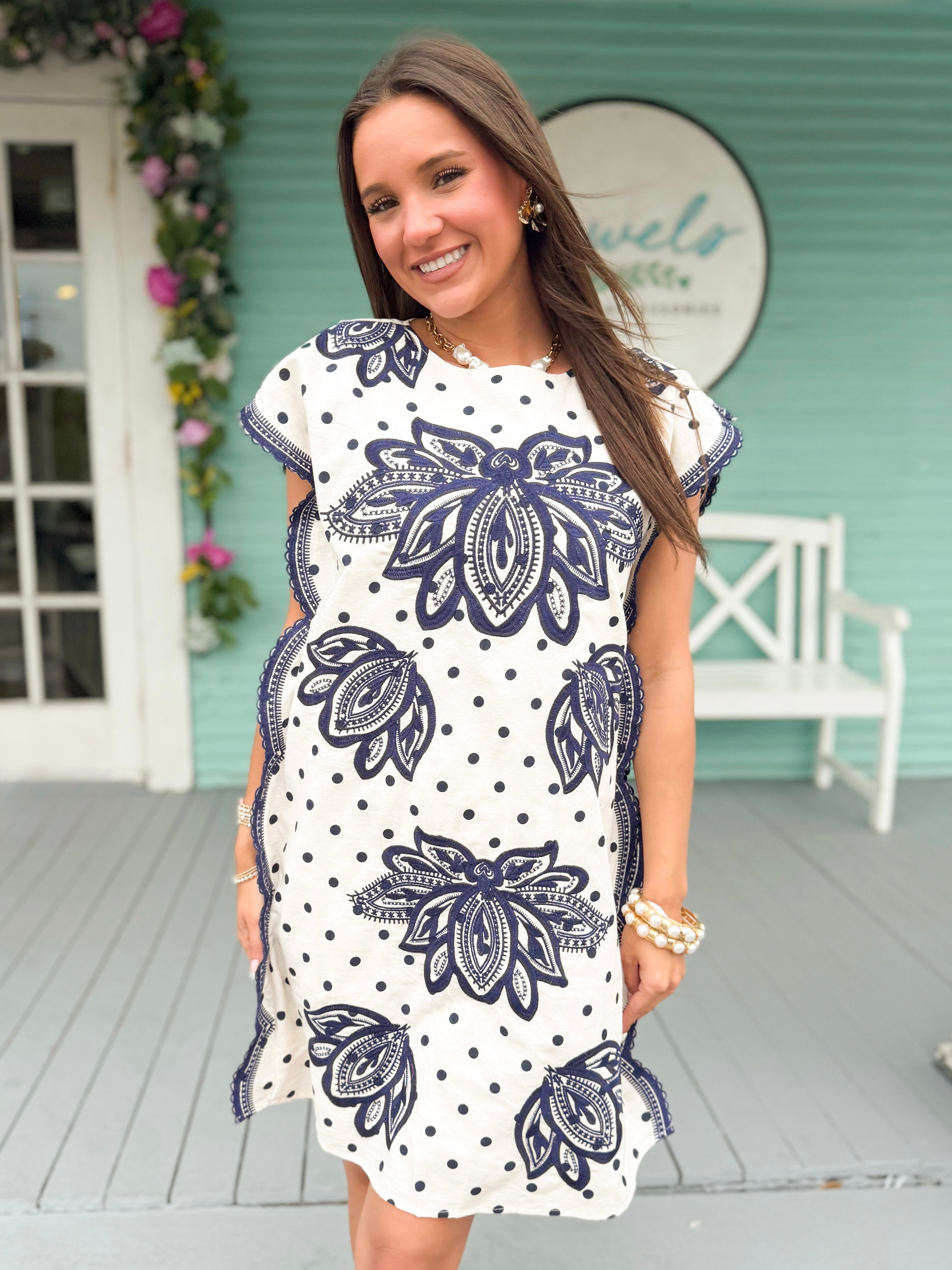 thml embroidered dress THML Bloom & Vine Embroidered Dress Small Town Sass