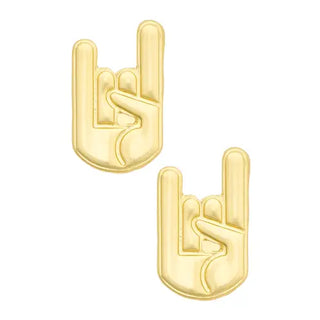 The Hook Em' Stud Earrings-Gold