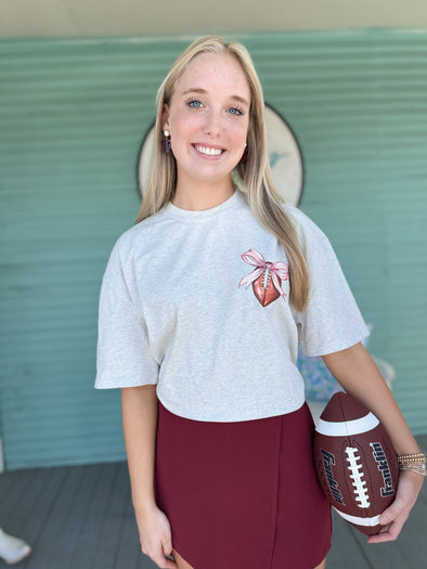 football tee with bow