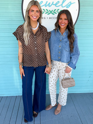 The Shelly Floral Jean-Khaki