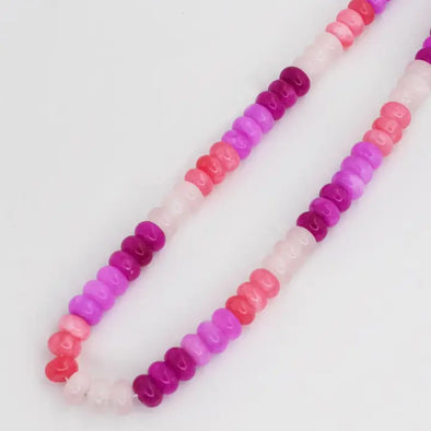 Chunky Gemstone Necklace-Pink