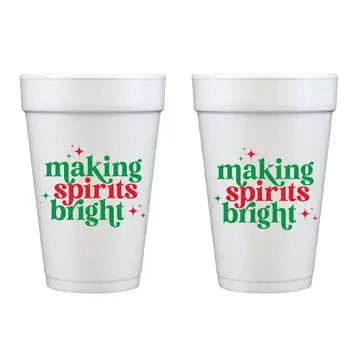 Making Spirits Bright Foam Cups-10 Pack
