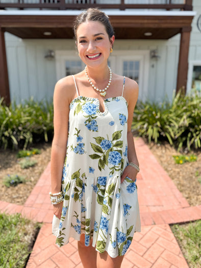 The Amry Floral Dress-Blue