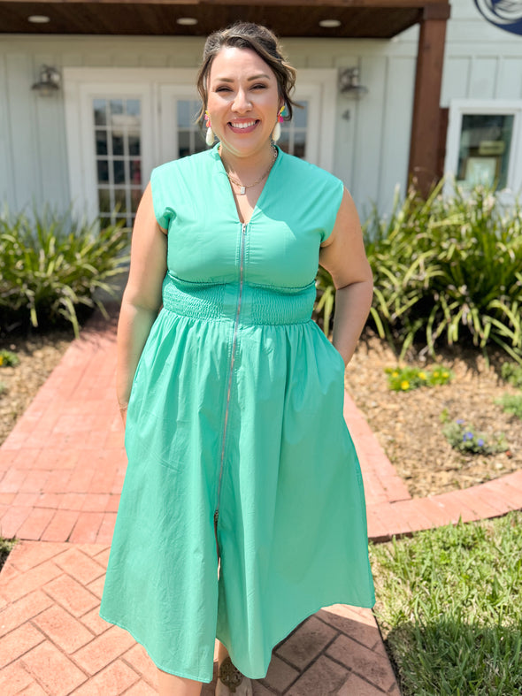 The Jade Zipper Dress-2 Colors