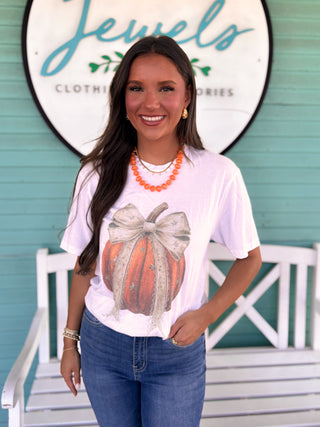 The Girly Pumpkin Tee-White