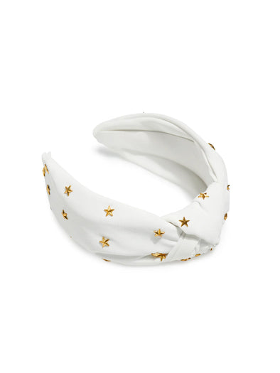 The Stars Knotted Headband-White
