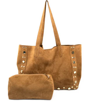 The Charles Suede Bag-Tan