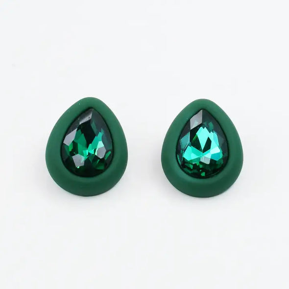 Simply Solid Stud Earrings-Green