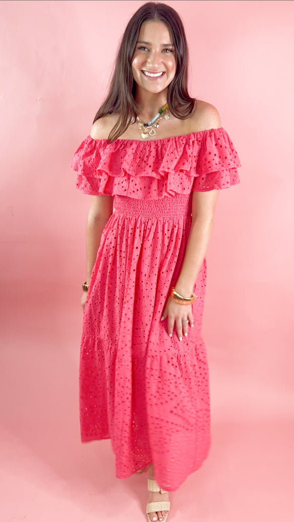 (BuddyLove) The Livvy Lace Midi Dress-Pink