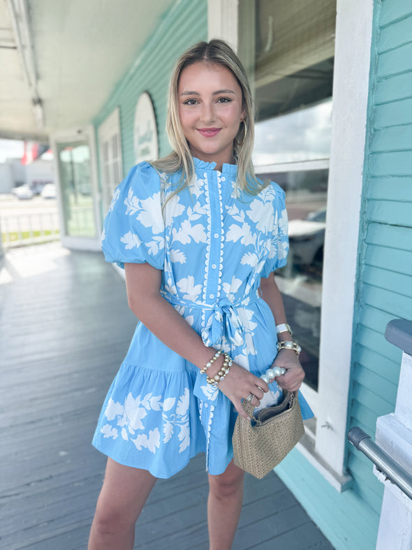 The Conner Floral Dress-Blue