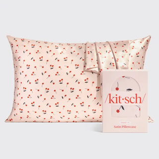Sating Standard Pillowcase-Cherry Print