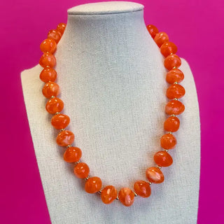 The Small Bauble Bead Necklace-Orange