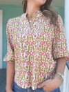 green and coral top 