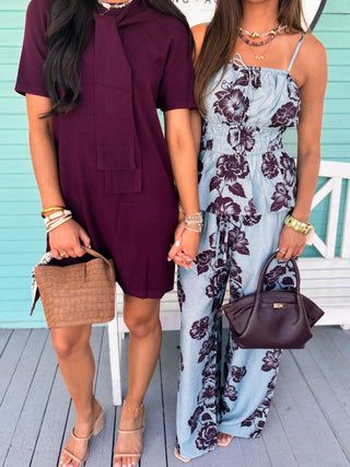 The Celeste Sweater Dress-Wine