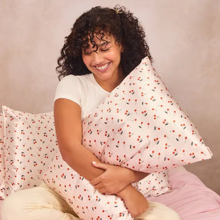 Sating Standard Pillowcase-Cherry Print