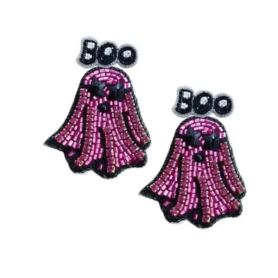 The Rhinestone Ghost Earring-Pink