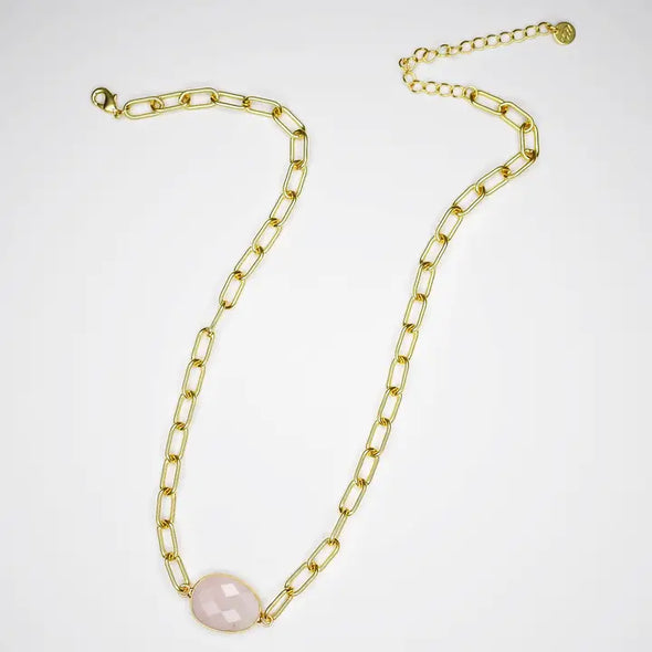 Stone and Shine Gemstone Necklace-Rose