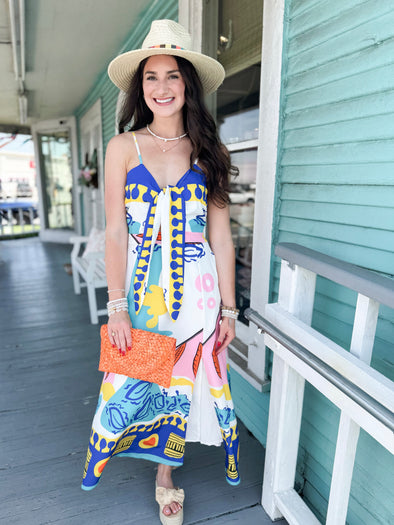 The Illene Tropical Midi Dress-Multi
