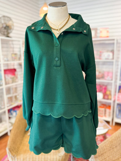 The Garret Scalloped Sweater-Green