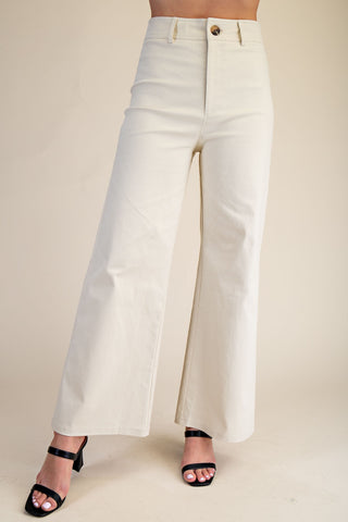 The Sharla Wide Leg Pant-White