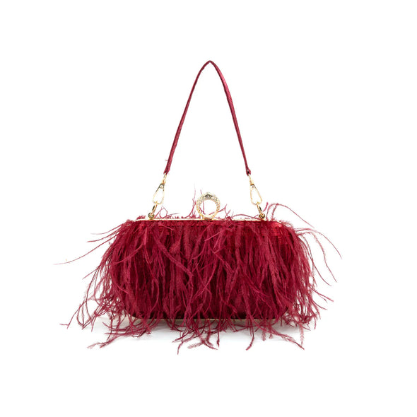 The Harlow Feather Clutch-Multiple Colors