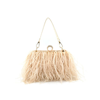 The Feathers Evening Clutch-Gold