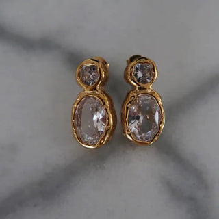 The Serenity Double Earring-Gold