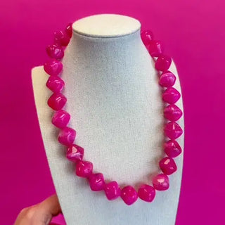 The Spring Stone Necklace-Pink