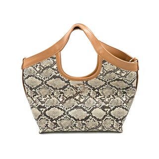 The Ines Reversible Snake Bag-Khaki