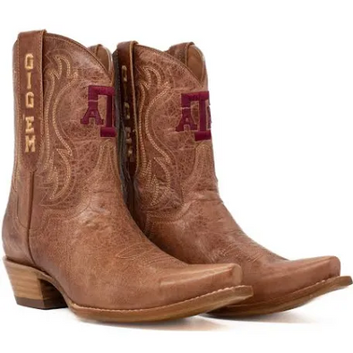 The Sarah Gameday Shorty Boot-Tan(T A&M)