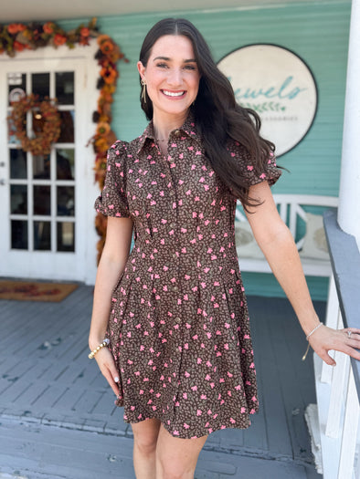 The Rory Floral Dress-Brown