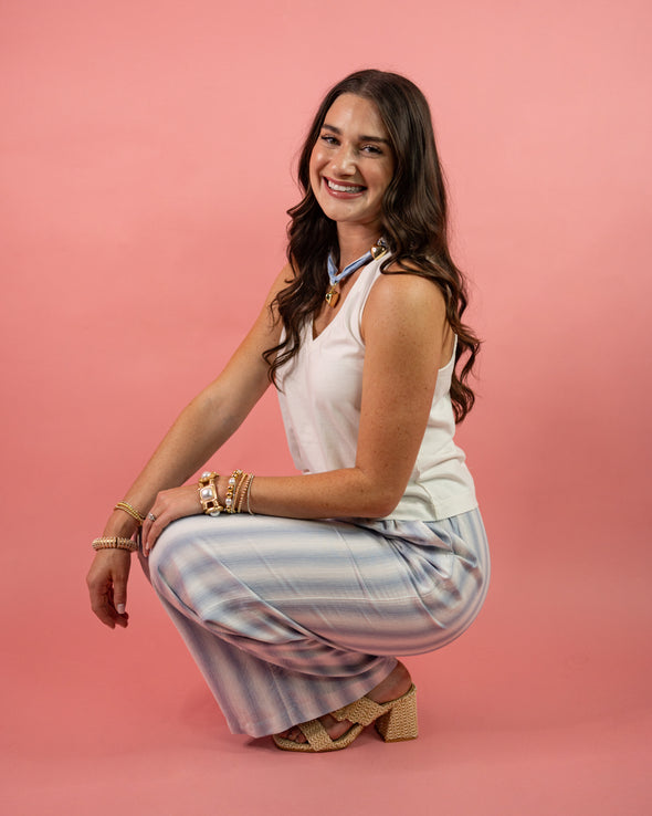 The Maria Striped Pants-Blue