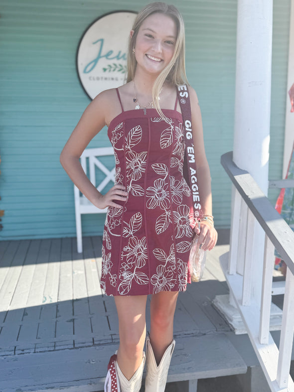 The Paige Dress-Burgundy