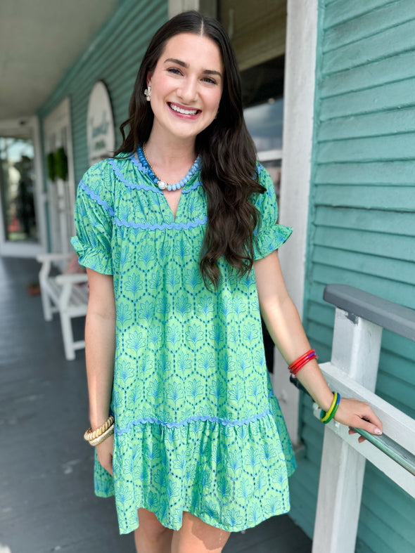 The Kevi Printed Dress-Green