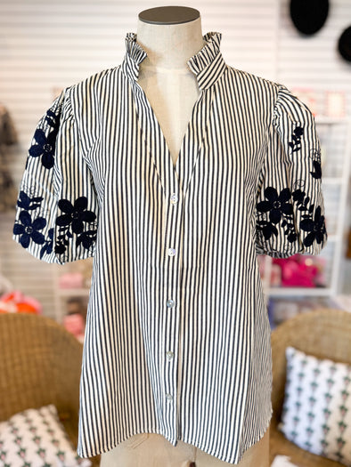 The Gregory Stripe Top-Navy