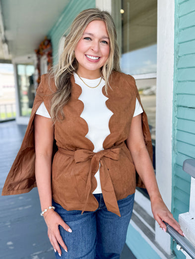 The Laila Suede Capelet-Camel