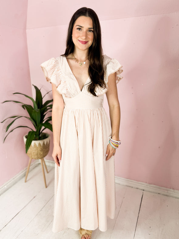 The Mikky Bow Back Maxi Dress-Pink