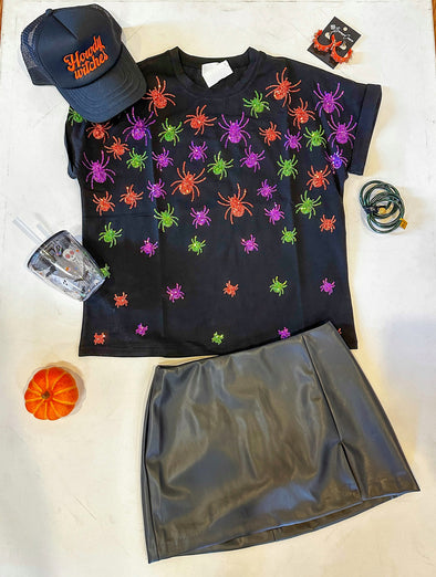The Louis Scatter Spider Tee-Black