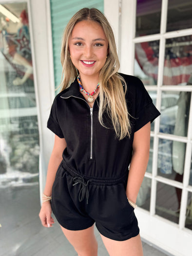 The Mark Romper-Black
