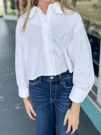 white long sleeve top 